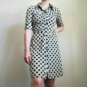 Laundry Blue and Neon Green Collar Dress